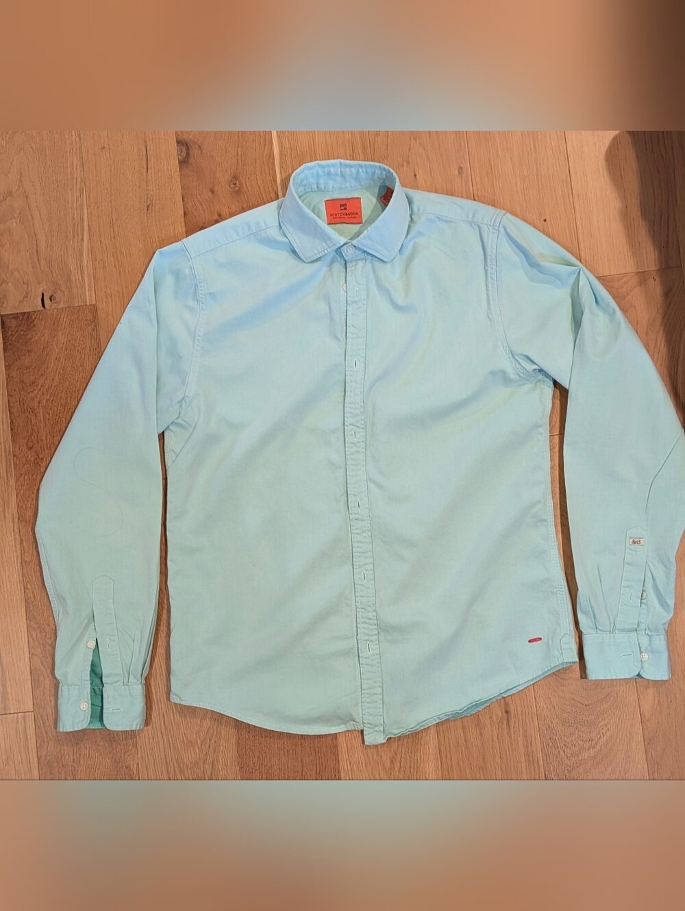 Scotch and Soda Light Mint Long-Sleeve Button-Up Dress Shirt